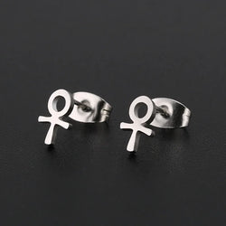 KEY OF PARADISE Earring Mens Egyptian Ankh Stud Earrings.