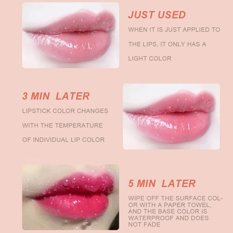 Lip-shaped Lipstick Makeup Temperature Color.