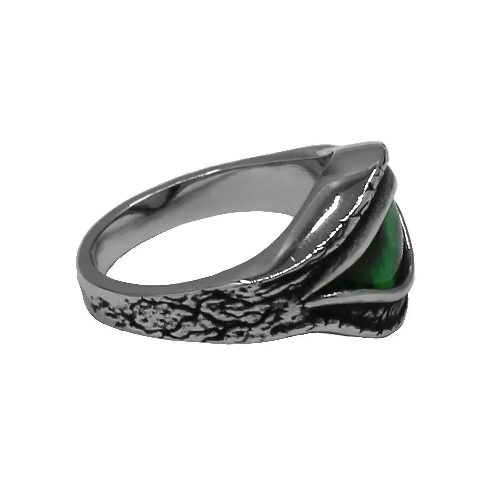 Egyptian Eye of Horus Ra Udjat Amulet Ring Stainless Steel Egypt Pharaoh Eyes Green Eye Ring SWR1054