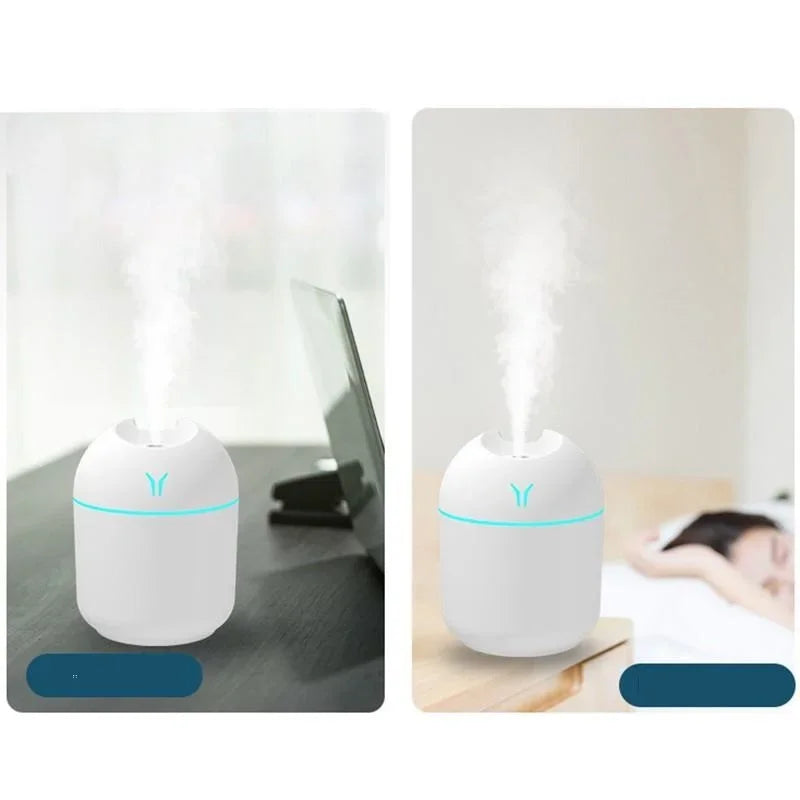 Humidifier, Aromatherapy diffuser, Mini size, 250ML capacity, Compact design, Essential oil diffuser, Air humidification, Ultrasonic technology, Quiet operation, LED light feature, Portable humidifier, Home decor accessory, Office humidifier, USB powered, Waterless auto-off,