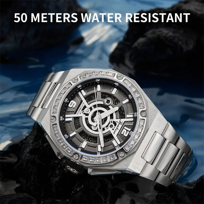 Men's Mechanical Watch Stainless Steel Dial Business.