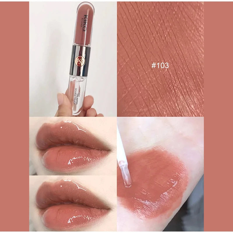 5 Colors Lipstick Unlimited Double Touch Lip Glaze Double Head Non-Fading Long Lasting Transparent Gloss Moisturizing Lip Care