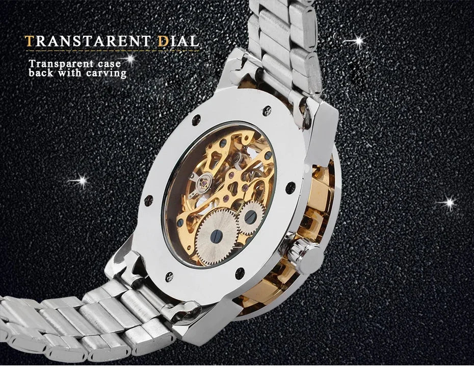 Winner Transparent Fashion Diamond Wrist Watch.