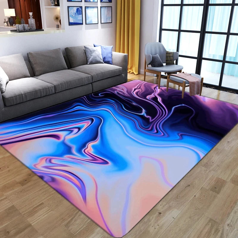 3D Visual Grid Carpet – Cyberpunk Rug.