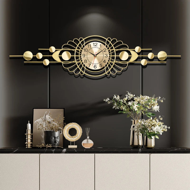 Silent Quartz Wall Clock New Design Gold Nordic Luxury Digital Wall Clock Art Mural Outdoor Decor Reloj Pared Decoration Home