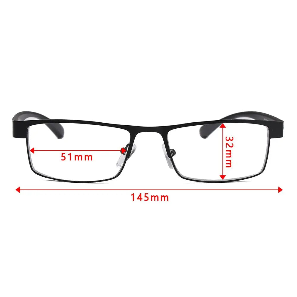 Fashion Classic Business Reading Glasses for Men Non Spherical 12 Layer Coated Lenses Presbyopia Eyeglass Titanium Alloy Eyewear