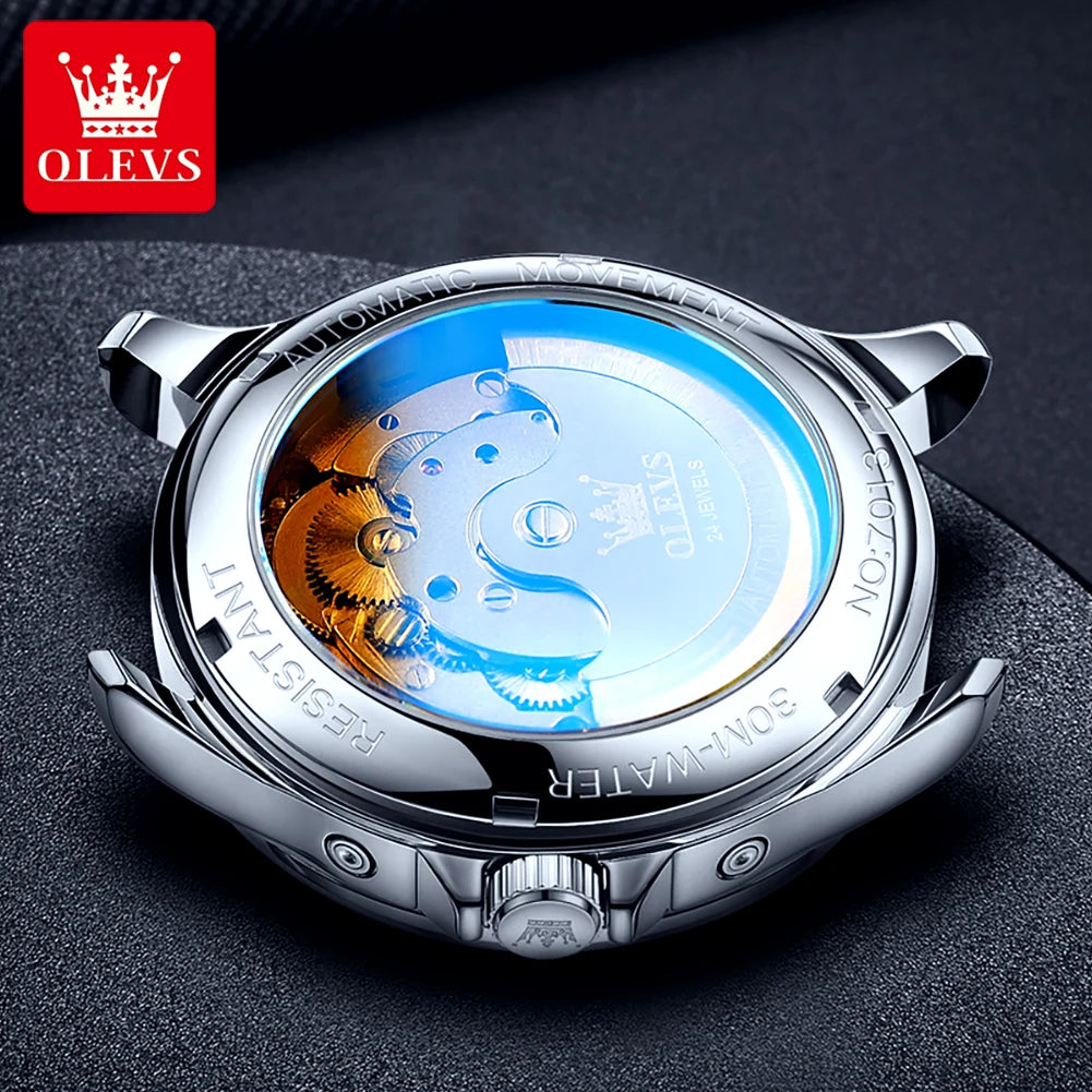 OLEVS Original Fashion Men's Watches Multifunctional Waterproof Moon.