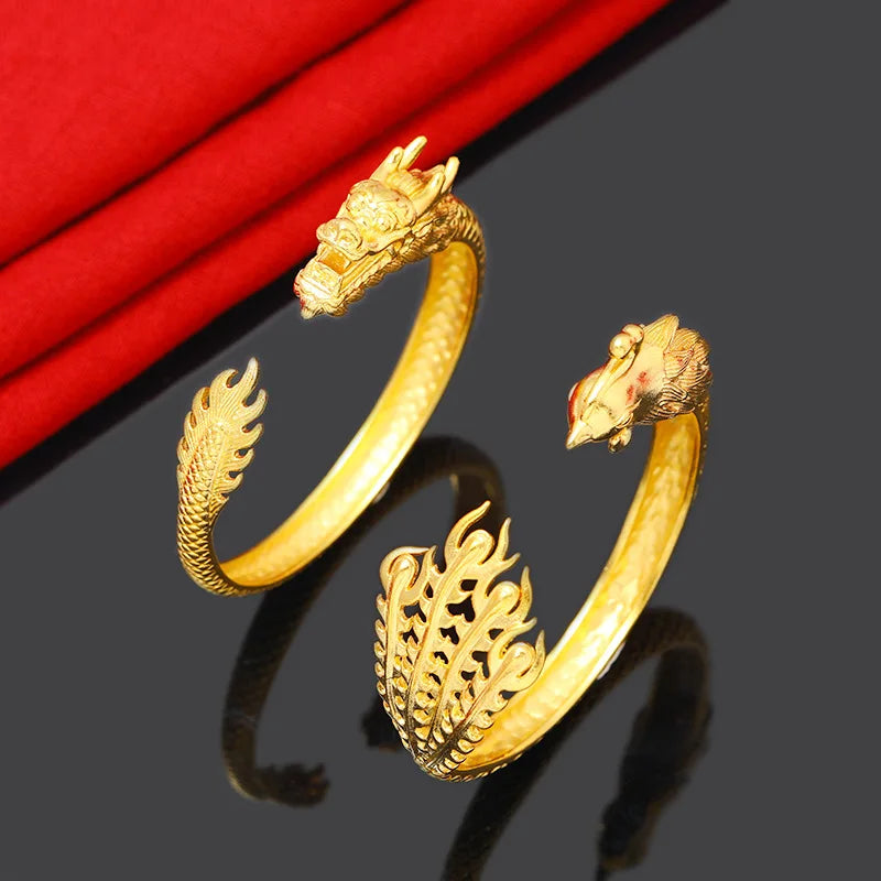 Gold Classic Cuff Bangle for Women Men.