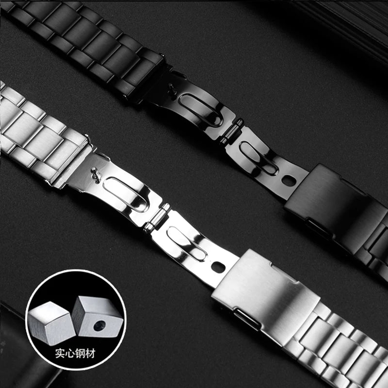 Stainless Steel Watch Strap For Casio -With Men Women.