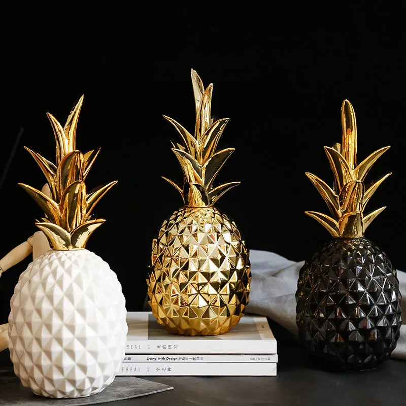 Nordic Minimalist and Luxurious Ceramic Pineapple Gold Creative Home and Living Room Decorations and Ornaments