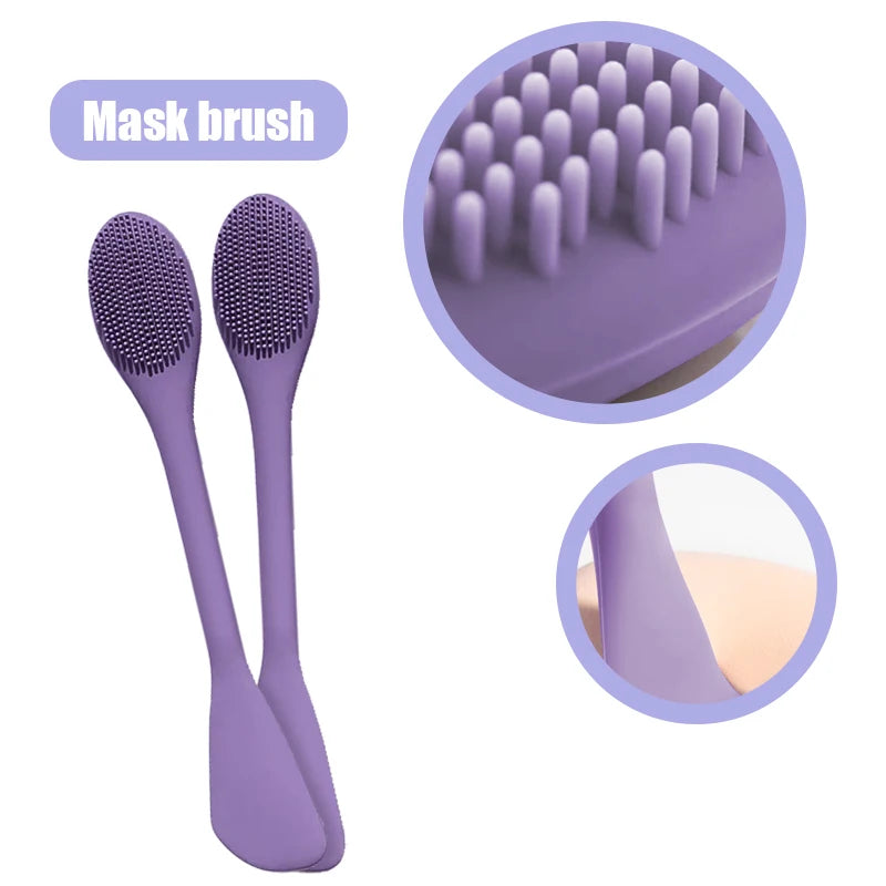 Facial Mask Brush Silicone Facial Mask DIY Brush Original Dual use Mud Film Brush Film Adjusting Beauty Tool Beauty With Box