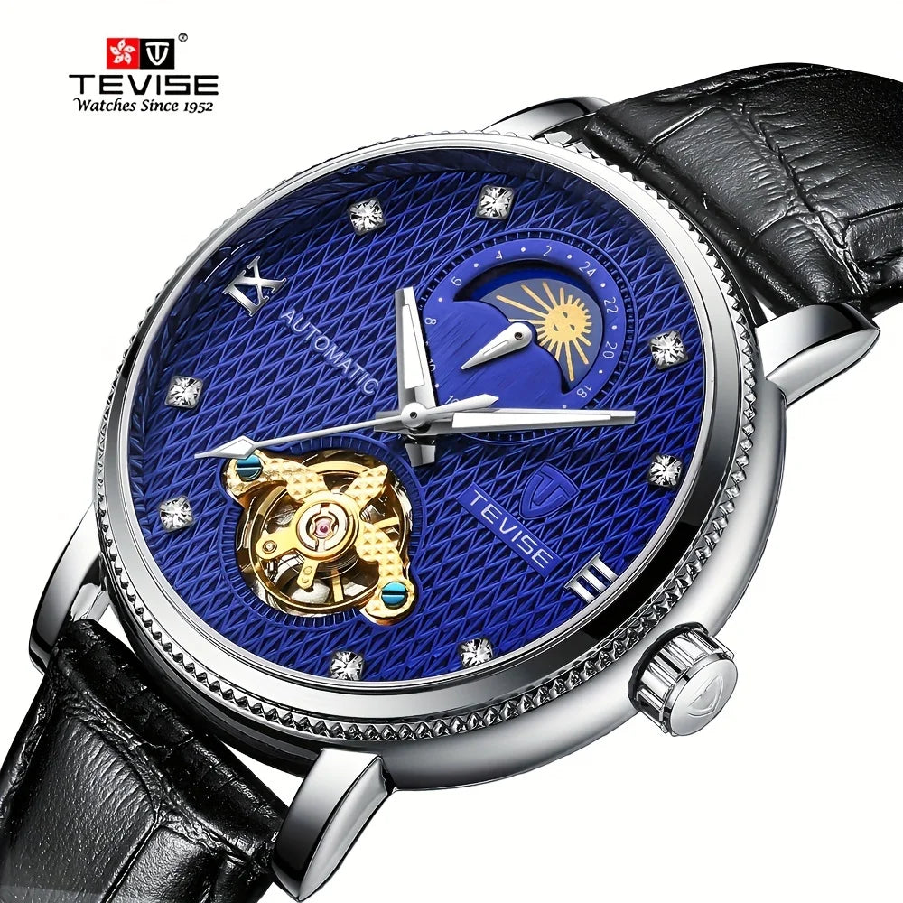 TEVISE a Reloj Luxury Male 24H Mechanical Automatic Wrist Watch Hot Selling Leather Wristwatch For Men