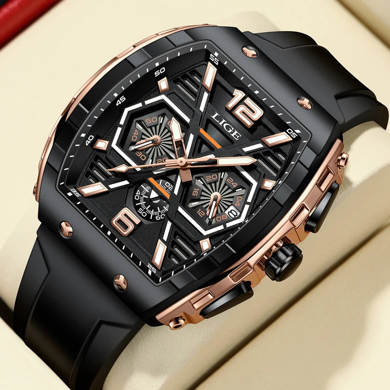 Relogio Masculino LIGE Men Watch Luxury Waterproof.