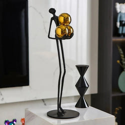 Nordic Luxury Decoration Art Humanoid Abstract Statue Floor Ball Figures Sculpture Office Living Room Decor Ornament Collectible