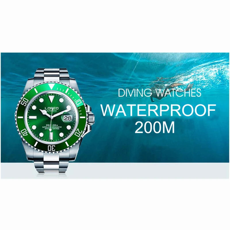 LOREO 20ATM Waterproof Automatic Watch.