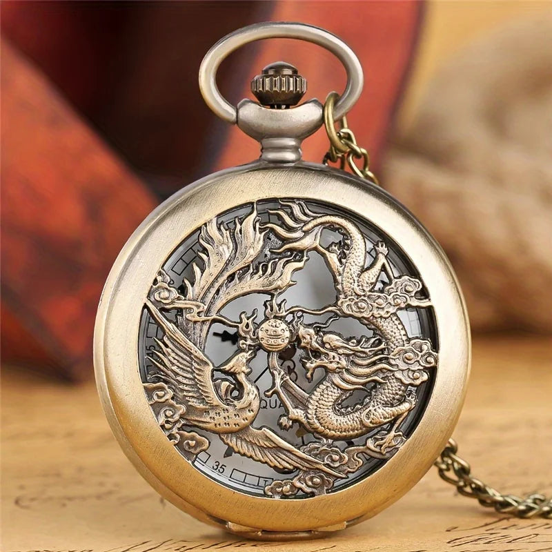 Retro Double Dragon Pocket Watch: A Timeless Gift for the Man in Your Life