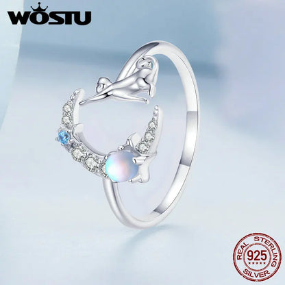 Real Silver Moonstone Rings for Women Lovely.