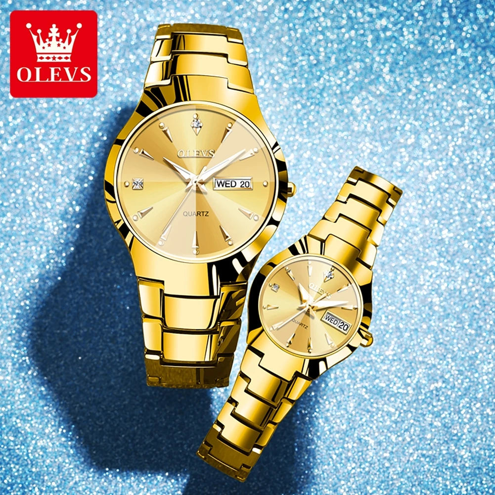 OLEVS New Fashion Lovers Watches for Men Women Luxury .