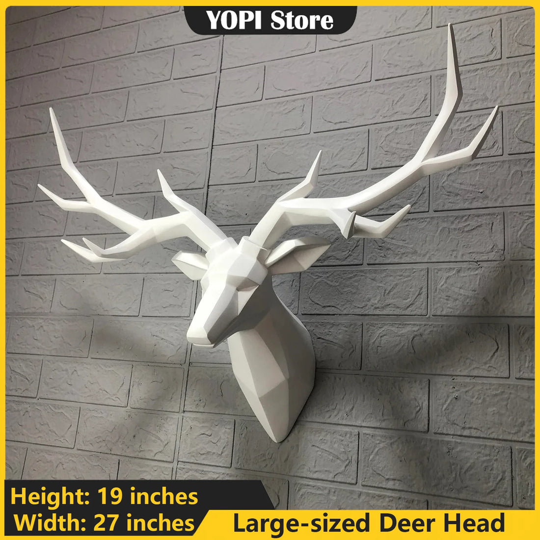 Large Golden Deer Head Statue Wall Decor.