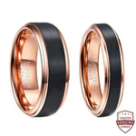 Rose Gold Plated Tungsten Carbide Rings.