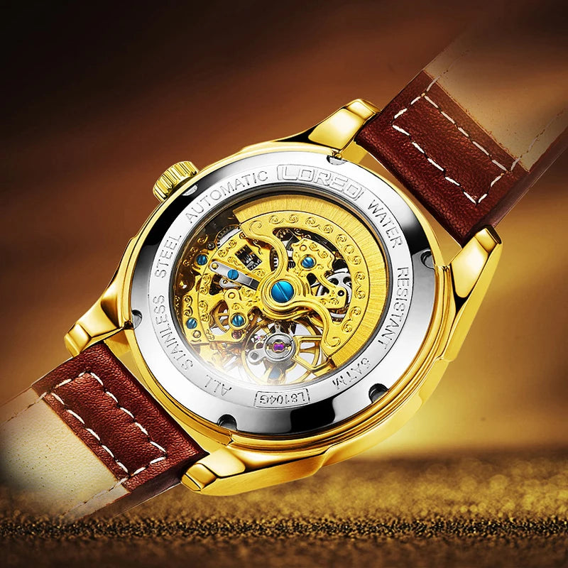 LOREO Luxury Automatic Watch Men Skeleton.