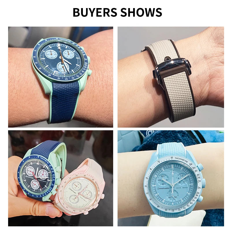 For Omega & Swatch Co-Branded Planet Series Brown Light Blue White Accessories.