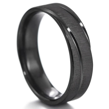 Fashion Black Tungsten Wedding Band Steel Twill Punk Rings For Men Women Groove Carbon Fiber Wedding Ring