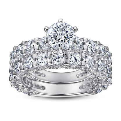 Dazzling Moissanite diamond set for engagements.