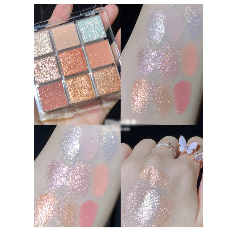 High Quality Matte Eyeshadow Palette Pearlescent Sequins Blush.