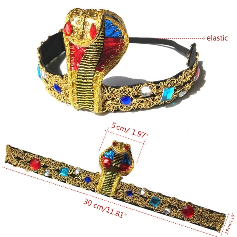 Cosplay Egyptian Headband Golden Color Snake