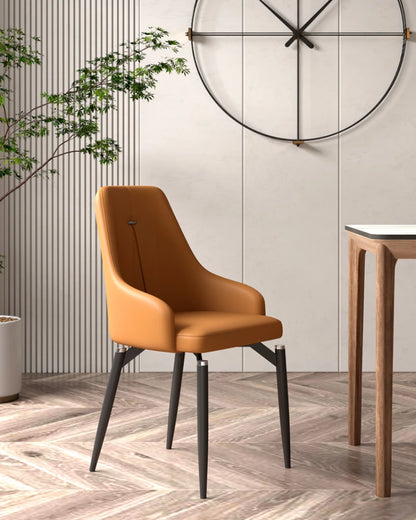 Nordic Luxury Leather Dining Chairs - Minimalist Design for Home, Cafe, and Restaurant.