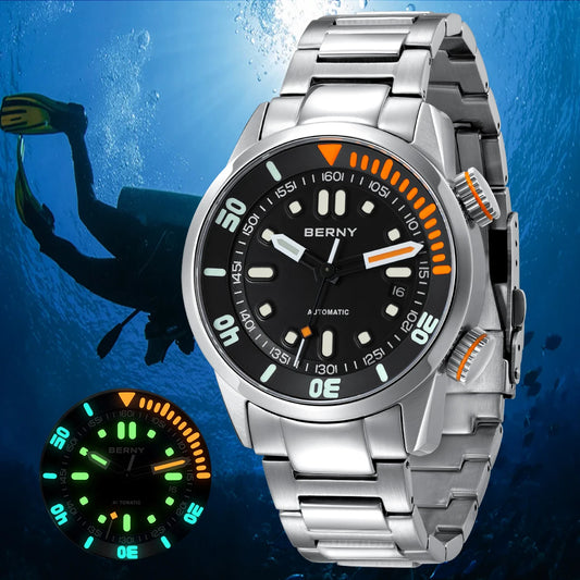 BERNY 20Bar Diver Automatic Watch For Men.