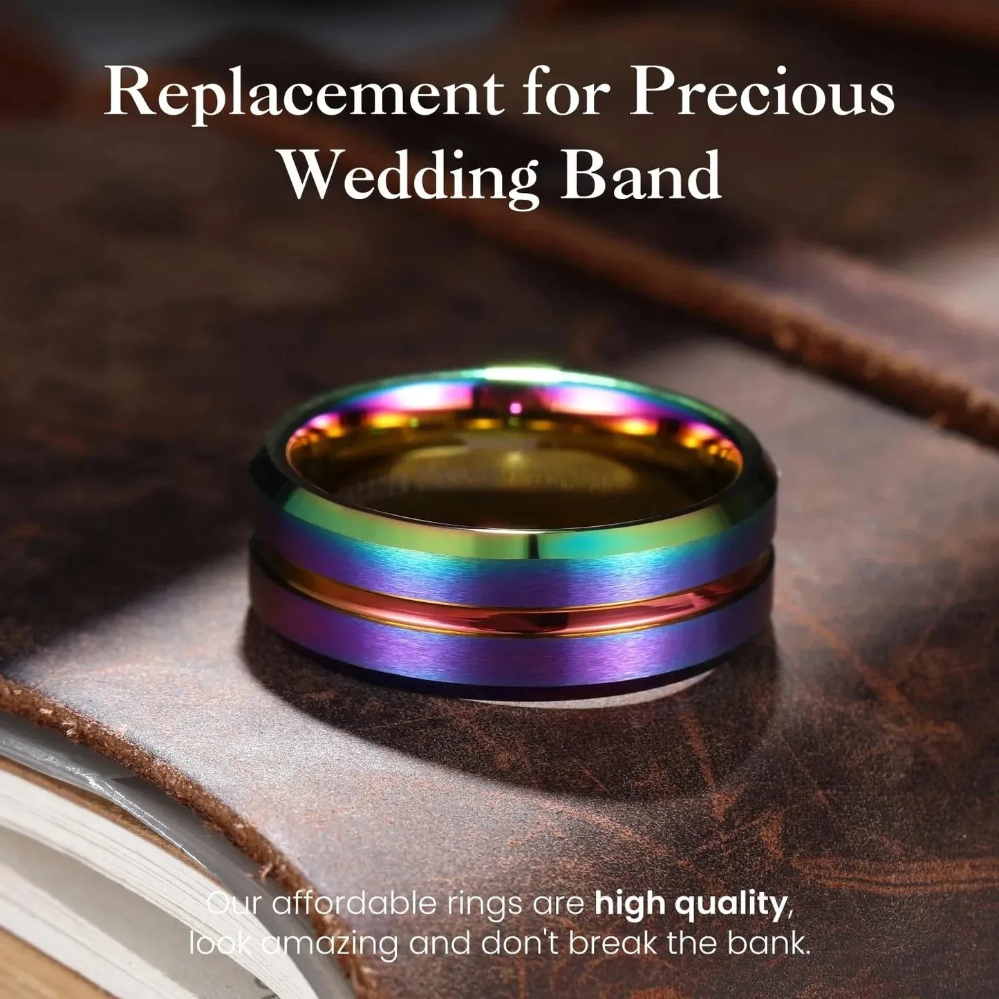 Here's a description for the Fashion Rainbow Stainless Steel Rings.