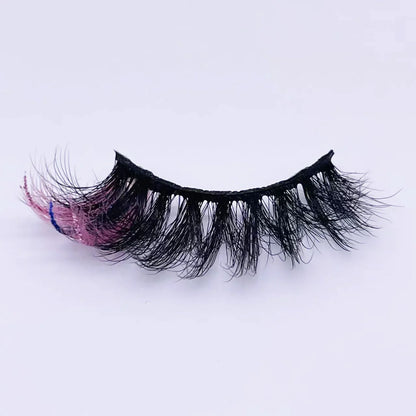 New glitter ombre Colored Lashes 20MM Mink Lashes Wholesale Dramatic Colorful Natural Eyelashes Extension Make up Fake Eyelashes