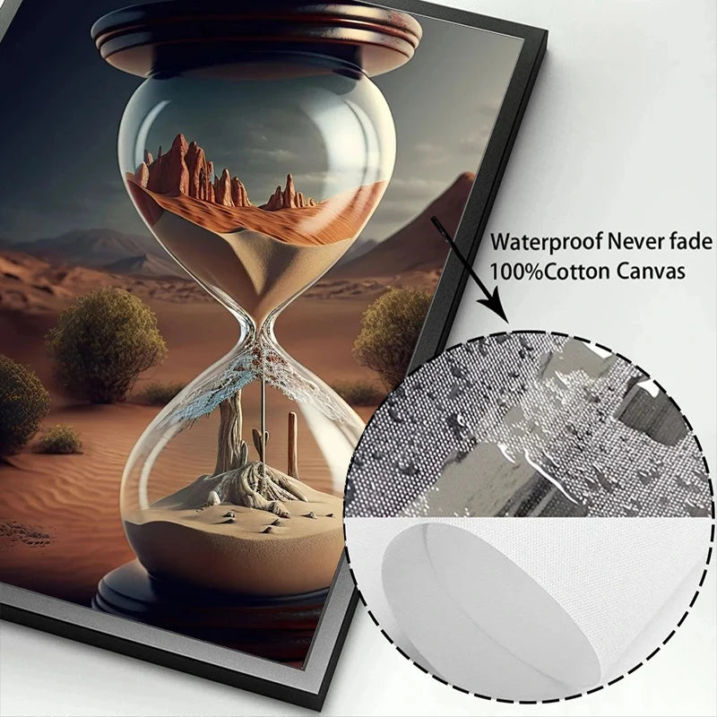 Hourglass Desert Sunset Poster Abstract Art Modern Picture Print Poster Wall Art Canvas Painting Home Living Room Decoration