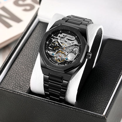 Forsining Silver Automatic Watch Men 3D Diamond.