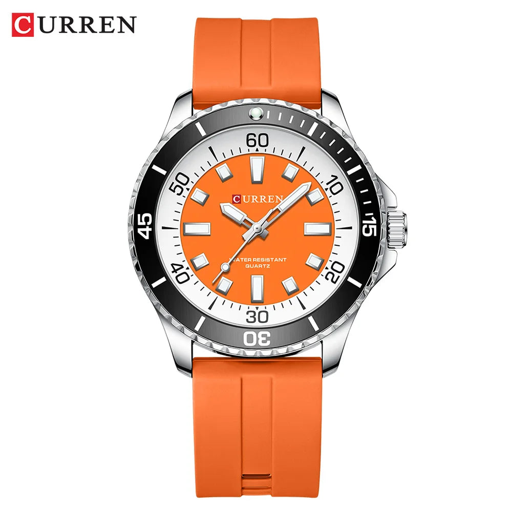 CURREN Fashion Watch For Men Silicone belt.