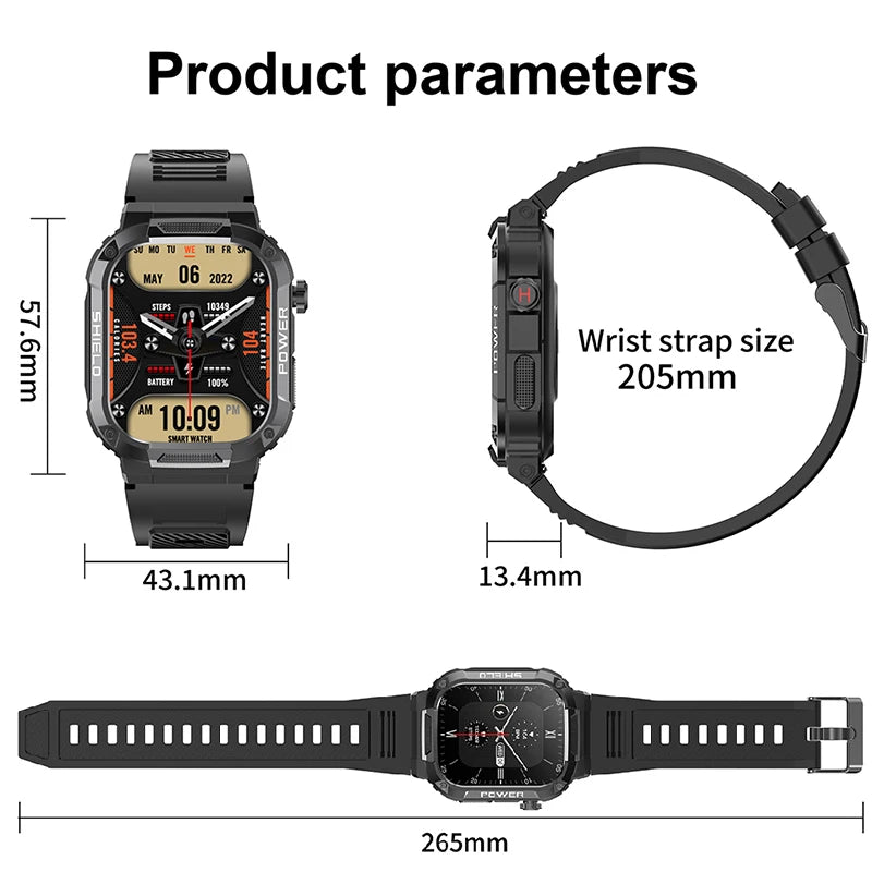 2024 New ZYKEXUAN Military Smart Watch for Xiaomi.