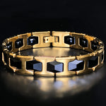 Stylish, health-focused gold ceramic bracelets.