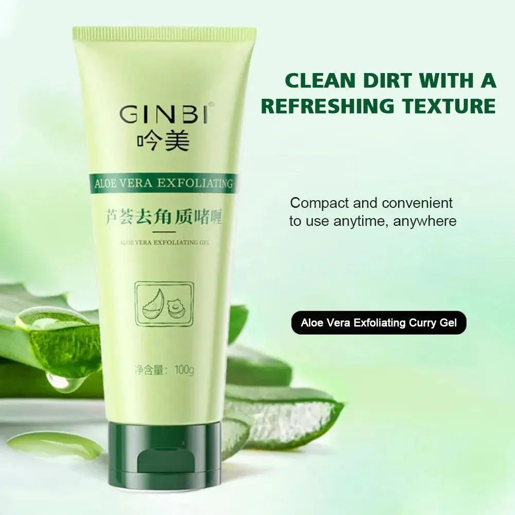 Aloe vera exfoliating gel, Face scrub, Peeling gel, Moisturizing scrub, Oil control, Skin care product, Beauty care, Refreshing scrub, Gentle exfoliation, Facial treatment, Body scrub, Smooth skin, Radiant complexion, Skincare routine, Natural ingredients,