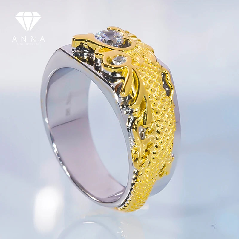 New Luxury Dragon Diamond Rings For Men