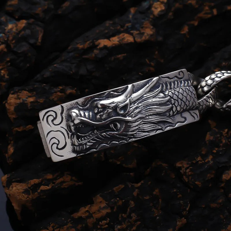 Heavy Wide Silver Dragon Bracelet Vintage.