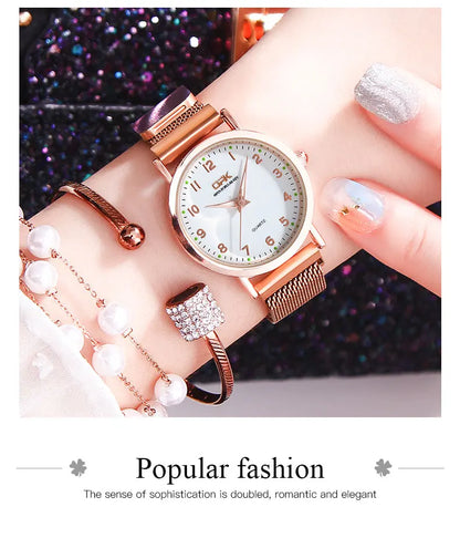 OPK Elegant Woman Watch Waterproof Fashion Quartz Ladies Wristwatches Luminous Luxury Classics Women&