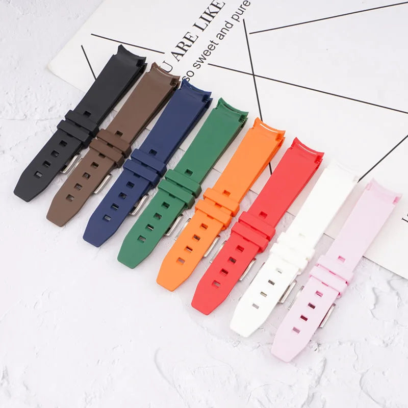 Curved End Rubber Strap for Omega X Swatch Collaboration MoonSwatch.