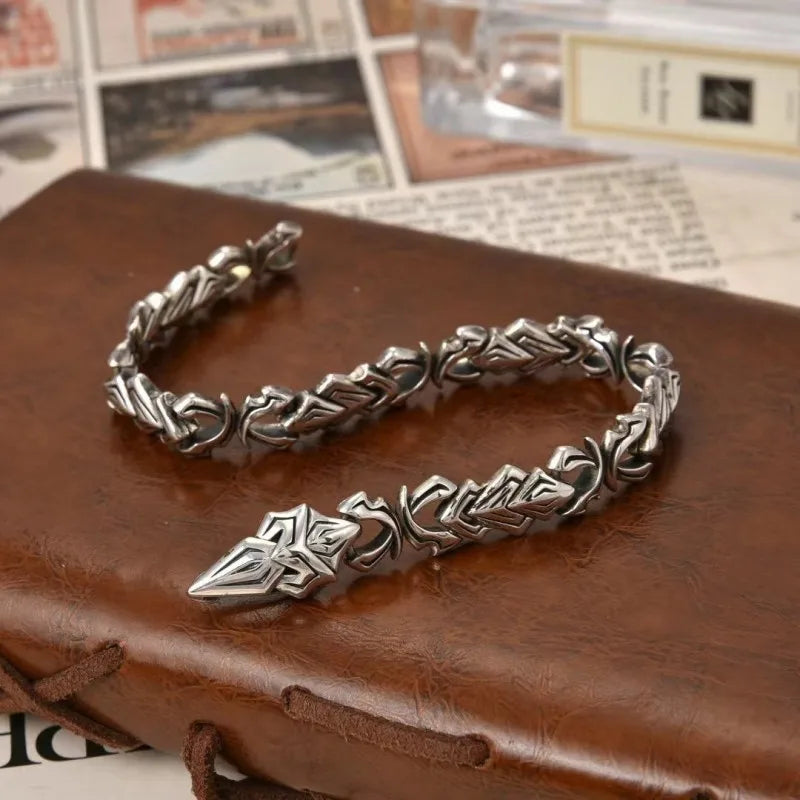 Silver Punk Fashion Rock Bracelet Men's