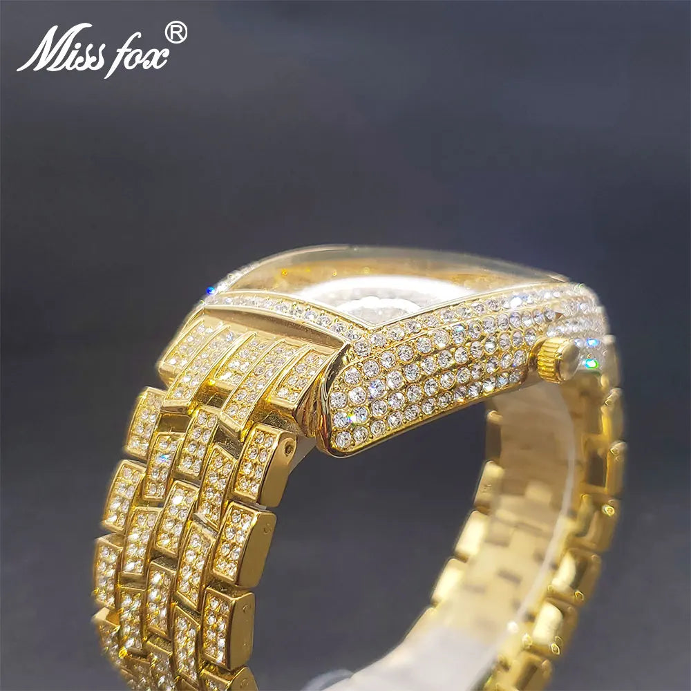 Men's Watches Gold Diamond Luxury Men.