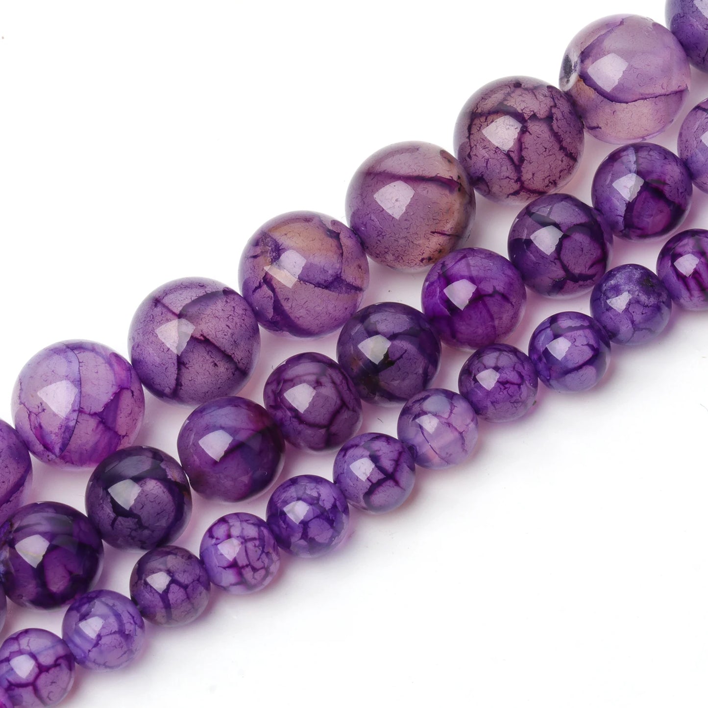 Purple Dragon Veins Agate Beads Natural Stone.