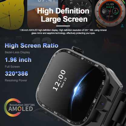 SERVO KOM5 New 4G Smartwatch 4G+64G AMOLED Dual Camera SIM Card Calling GPS 1000mAh Sports APP For Men Smart Watch Original 2024