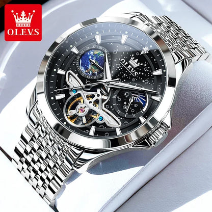 Olevs 6705 top business man Watch stainless steel automatic Business watch men high quality mechanical men&