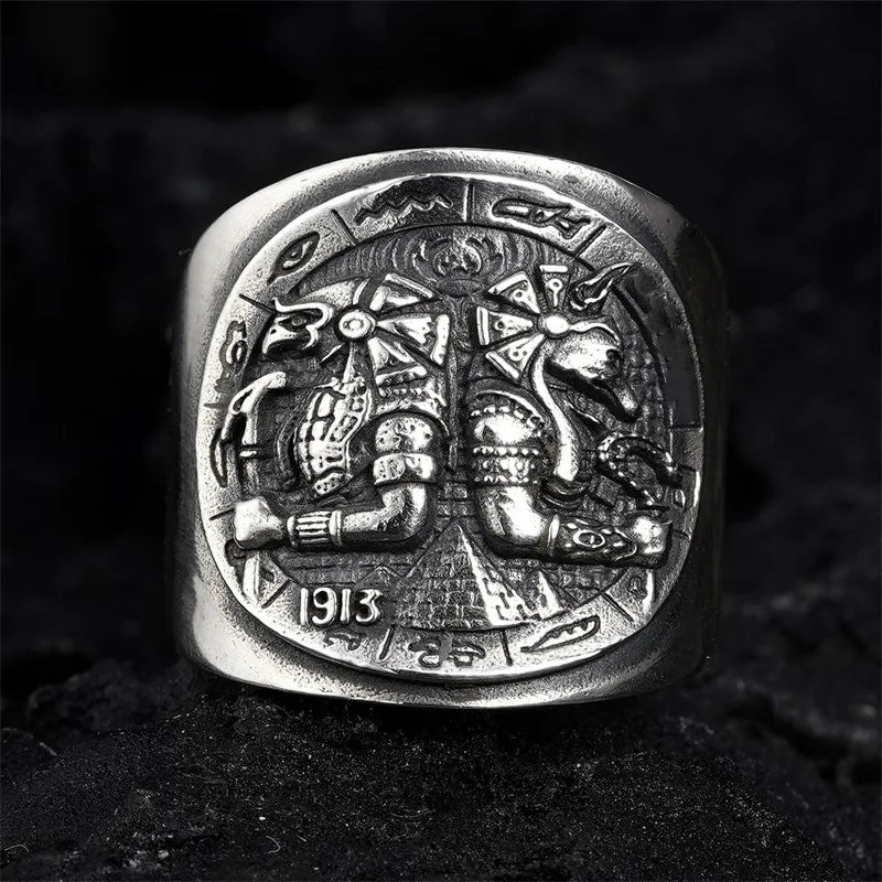 Ancient Egypt Thai Silver Open Ring.